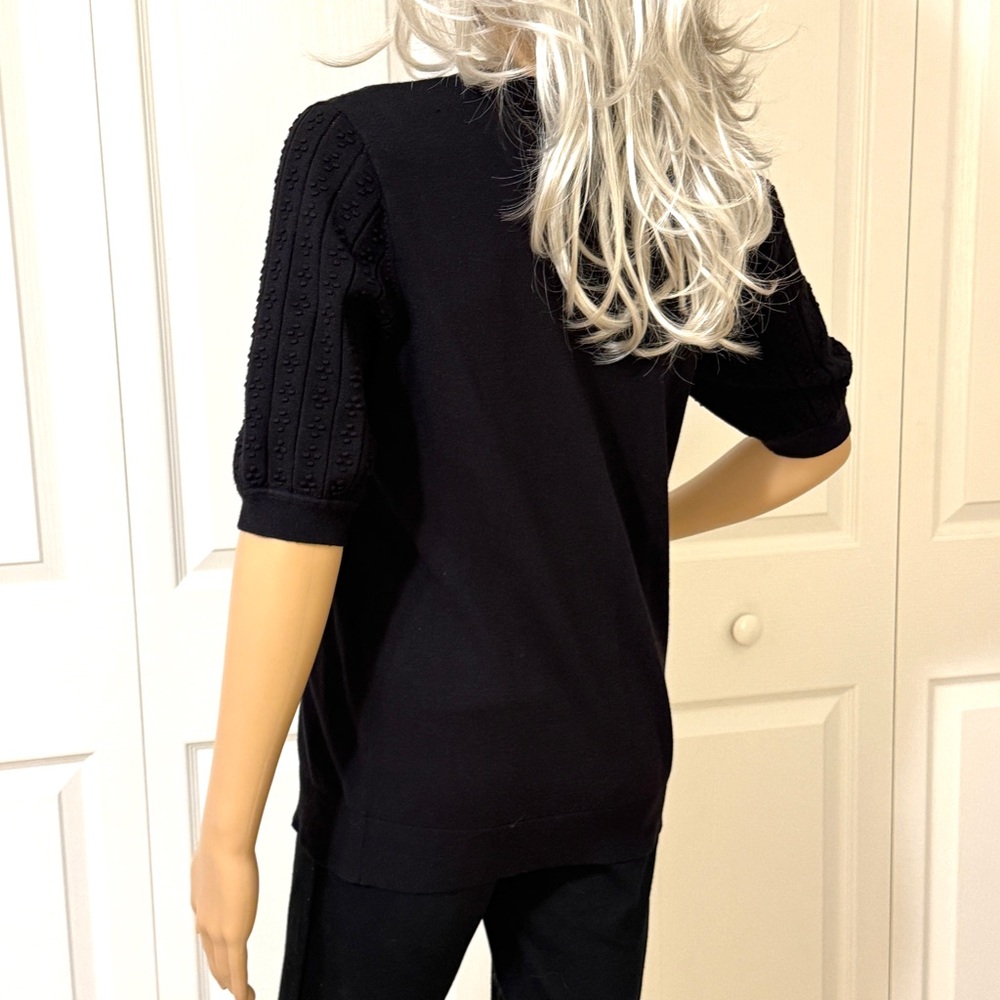 LOFT Blouse Dressy Casual Black Rayon Blouse Shirt Top Sz Small - Picture 8 of 11